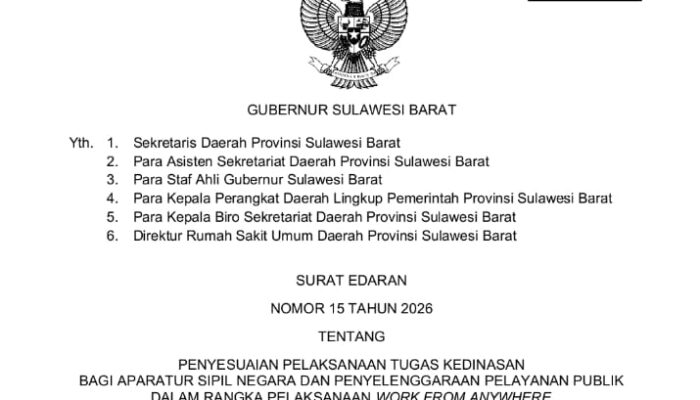 Pemerintah Sulbar Sesuaikan Tugas ASN Jelang Libur Idul Fitri dan Nyepi