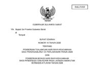 Pemprov Sulbar Terbitkan Surat Edaran THR dan BHR untuk Pekerja dan Pengemudi Aplikasi
