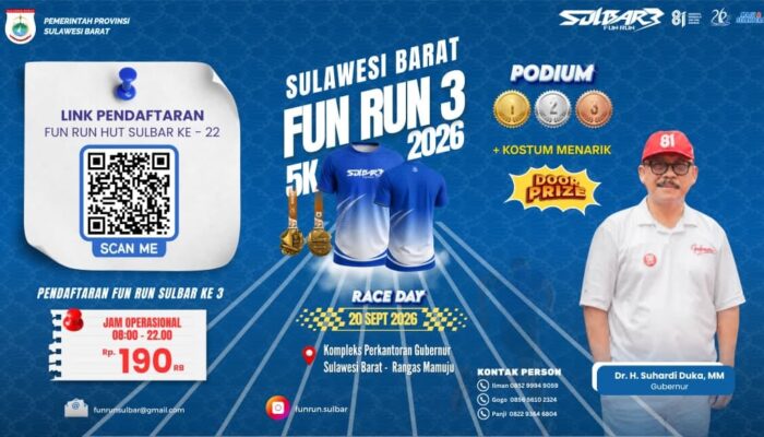 Pemprov Sulbar Ajak Warga Ramaikan Fun Run 3 HUT Sulbar ke-22, Siapkan Hadiah dan Doorprize